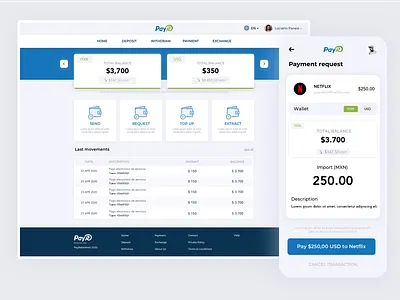 PayRetailers e-Wallet app design fintech mobile payment gateway payments payments app platform ui ux web