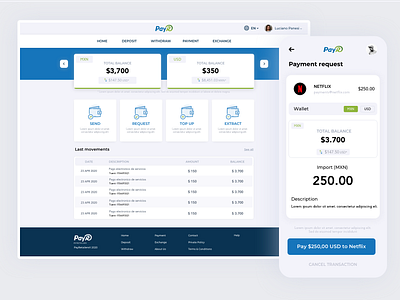 PayRetailers e-Wallet app design fintech mobile payment gateway payments payments app platform ui ux web