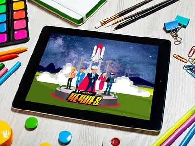 "Rocket Launch" Vector art illustration digital art heroes illustraion landingpage launch pad rocket launch rocket logo space shuttle vector art workers