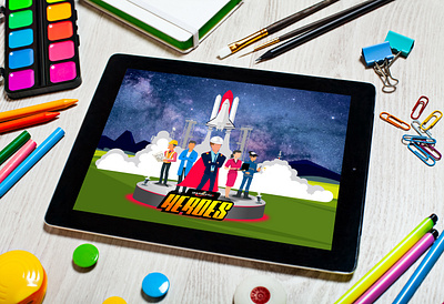 "Rocket Launch" Vector art illustration digital art heroes illustraion landingpage launch pad rocket launch rocket logo space shuttle vector art workers