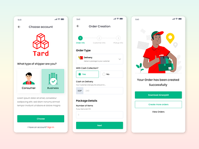 Tard App app delivery design english graphic illustraion order orders product design ship shipment shipping ui uidesign uiux ux ux ui ux design uxdesign web