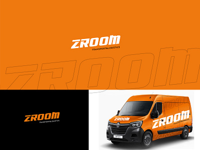 ZROOM Transport and logistics brand mark branding cargo logo minimalist orange transport wordmark