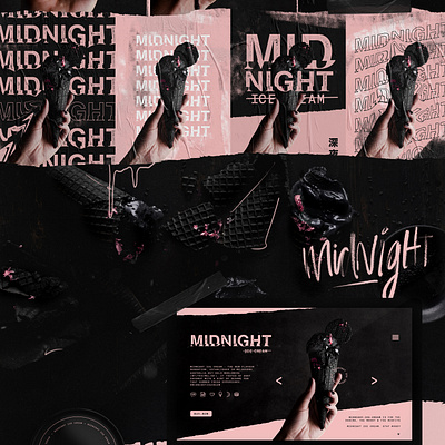 MIDNIGHT Ice Cream art direction branding design digitalart graphic design illustration logo packaging type typography