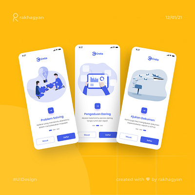 Creta Onboarding Screen @daily ui design flat illustration onboarding telkom uidesign