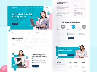 Feza Finance - Financial Agency Website agency agency landing page agency website branding clean design finance financial financial services landing page planning startup ui ux web design website