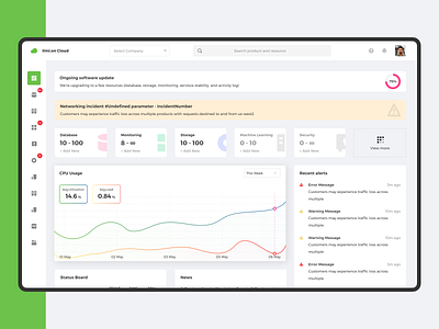 Cloud Computing Management Dashboard clean cloud cloud dashboard clouds computing dashboard dashboard dashboard clean dashboard light dashboard template dashboard ui machine learning