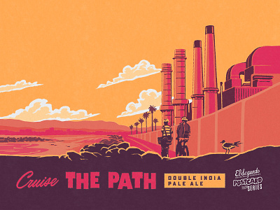 Cruise THE PATH beer branding beer label branding california craft beer design illustration ipa midcentury pale ale retro skate surf tropical