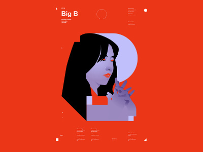 Big B abstract composition design girl girl illustration illustration laconic layout lines minimal pattern portrait portrait illustration poster shapes