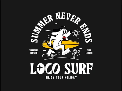 Surf Shop Branding Design - Logo brand branding dog identity illustration logo shirt shop surf surfing t shirt