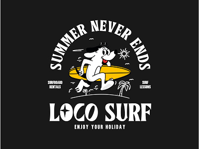 Surf Shop Branding Design - Logo brand branding dog identity illustration logo shirt shop surf surfing t-shirt