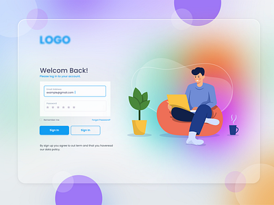 Login Page Design Concept character creative design login login design login form login page login screen minimal minimalist modern ui ui design uidesign uiux ux web web design webdesign website