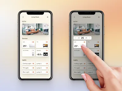 Smart Home APP UI - Interactions app clean ui daily ui 021 dailyuichallenge design home automation home monitoring dashboard interaction minimal mobileapp remote control smart home app ui ux