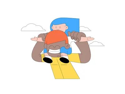 Fathers Day app branding design illustration vector web