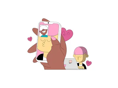 Virtual Date Night branding design illustration vector web