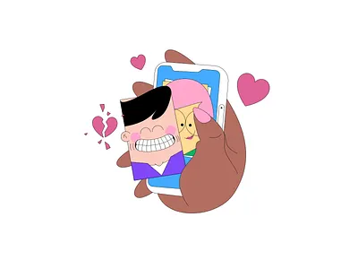 Online Dating branding design illustration vector web