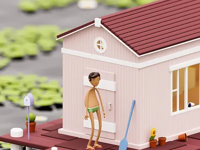 Fresh bloom of lotus 3dhouse blender boat boy character dog kashmirboat lotus lowpoly modeling postbox ship