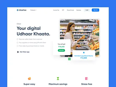 Fintech design for Cleartax design finteach fintech fintech app fintech branding fintech branding studio fintech logo fintech website netbramha ui website