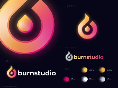 burn studio logo a b c d e f g h i j k l m n abstract b logo branding burn colorful creative design ecommerce gradient lmark logo logo design logo designer logo maker modern logo neon o p q r s t u v w x y z studio
