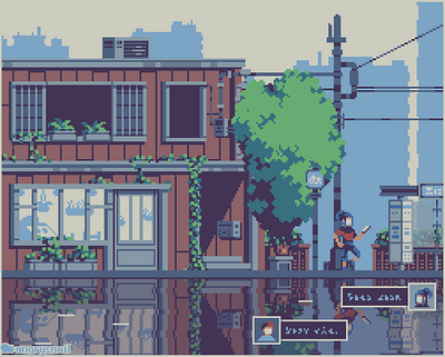 Waiting for the bus 8bit architecture artwork city cityscape design environment design illustration japan pixel art pixelart