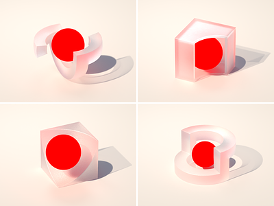 Give me a name 3d shape bold red brand branding circle concept design glass glass render glow graphic design minimal red render shape simple sphere transparency