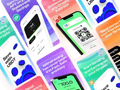 Feature Graphics for Flip android app store apple crypto cryptocurrency dapp design figma finance fintech gradient graphic graphic design play store product store web3