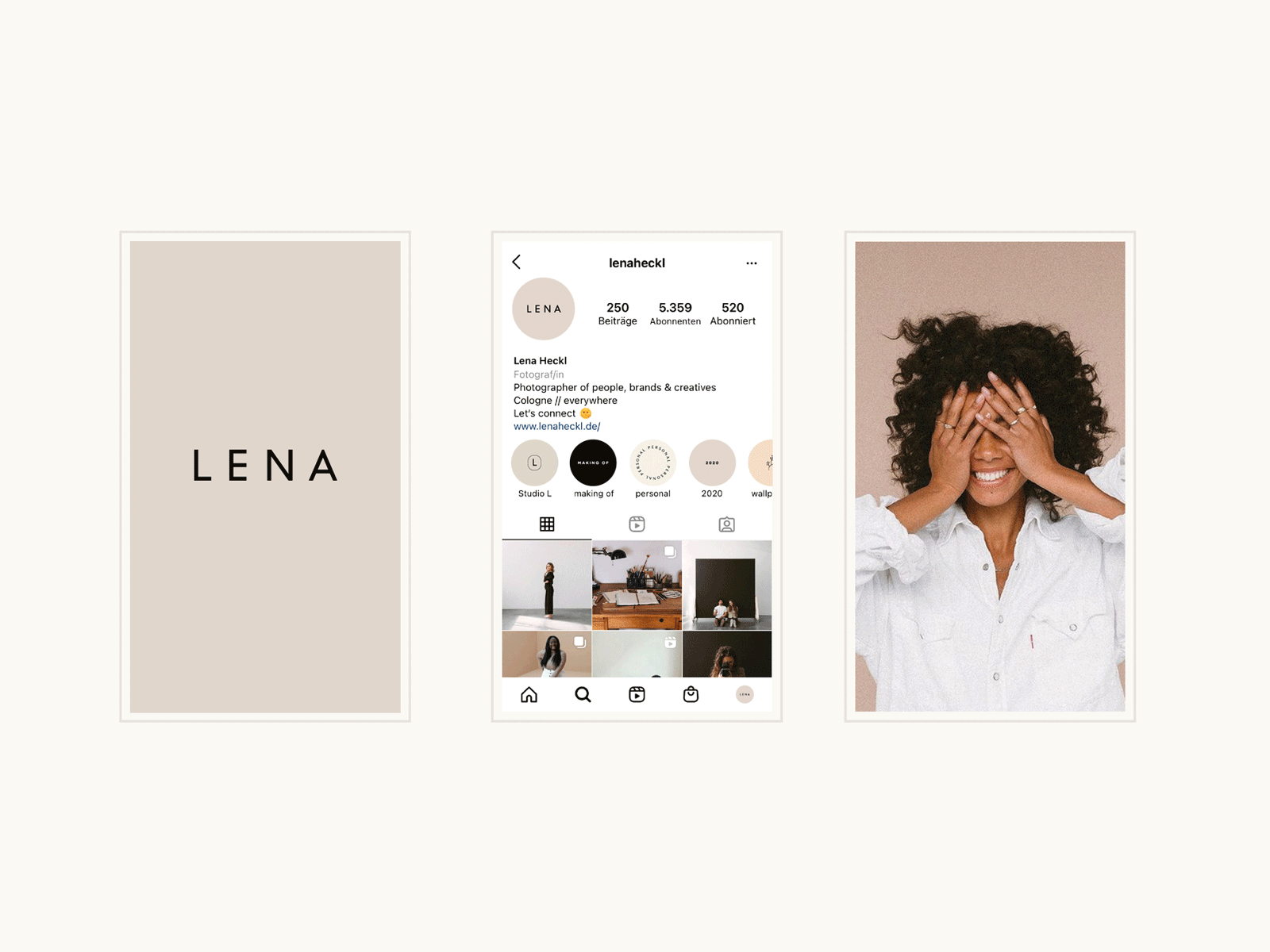 Design for Lena Heckl Photography brand design branddesigner branding branding design content creation corporate design corporate identity design logo design logo variations pastel colors photography branding photography logo social media submark