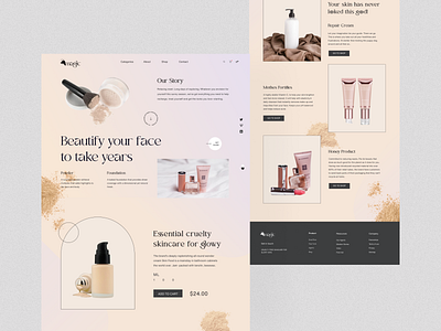 Beauty Landing Page - Magic beauty beauty clinic beauty website cosmetics header landing page make up makeup product skincare ui website website design