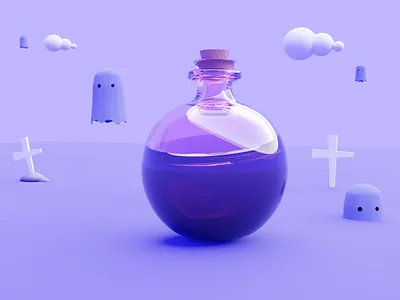 Magic Potion 3D 3d 3d art assets b3d blender blender3d blender3dart design magical potion