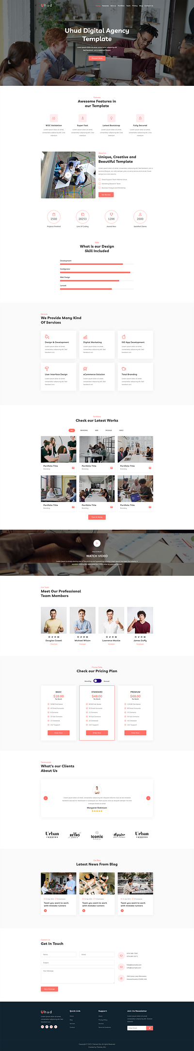 Uhud - Digital Agency Landing Page Template agency agency website