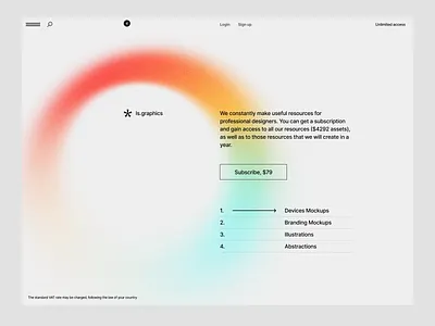 Unlimited Access grid landing page layout minimalism minimalistic ui