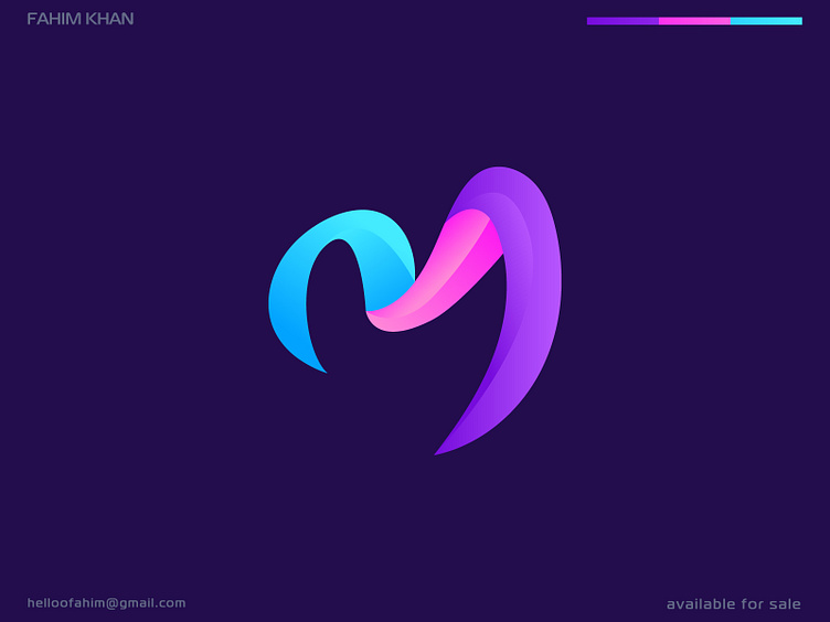 Unique Letter M Logo for sale by Fahim Khan | Logo Designer on Dribbble