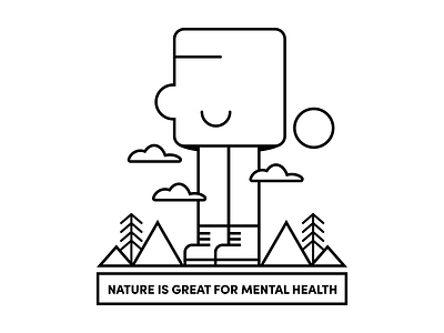 Nature Health black design graphic design illustration lines mental health minimal nature outdoors vector white