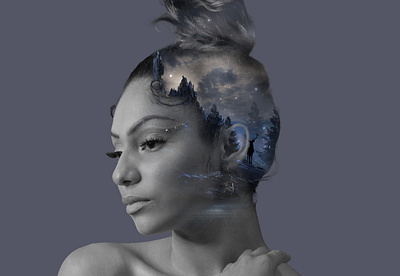 Aliyah's Galaxy adobe adobe photoshop art artist artwork black blue clean coffee concept cover creative cute design digital editorial graphic design photoshop white woman