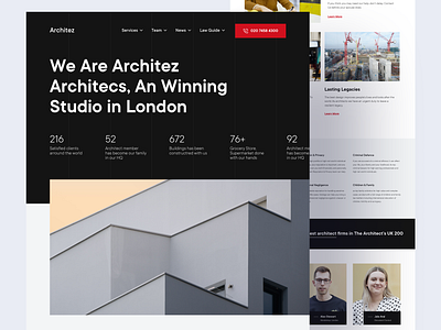 Architez - Architect Studio Agency architecture clean dark elegant front page home homepage inspiration landing page layout light minimal minimalist simple trend ui user interface web web design website