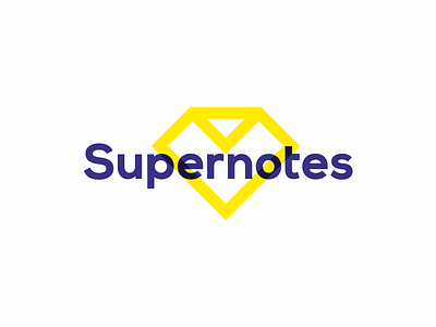 Supernotes logo design: Superman diamond + folded note checkmark collaboration create diamond digital exchange folded logo logo design logodesigner logomark note notes paper podcasts super superhero superheroes superman supernotes