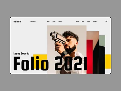Domino clean concept desktop flat minimal photography typography ui ux web