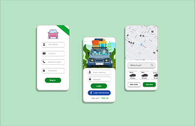 Cab booking app concept cab booking app design ui ux web