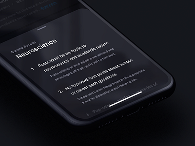 Bionic (Reddit client for iOS) Subreddit rules app bottom navigation bottom sheet ios minimal reddit typogaphy ui