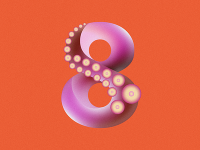 🐙 • 36 Days of Type 2d 36 days of type 36daysoftype 36daysoftype08 8 design flat food gradient illustration minimal number 8 ocean octopus purple sea animal seafood tentacle typography vector