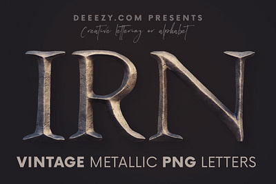 Vintage Metallic - Free 3D Lettering 3d 3d font 3d typography alphabet deeezy fantasy font free free font free graphics free typography freebie iron metal metallic retro serif typography vintage vintage font