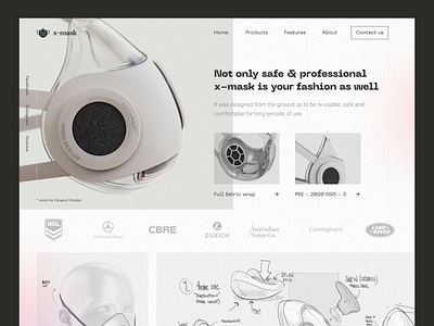 X-mask website coronavirus design facemask uidesign uiux web