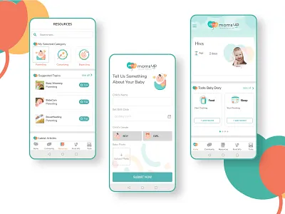 Moms up Mobile App app branding design illustration minimal mobile app mobile ui ui ux ui ux design ux