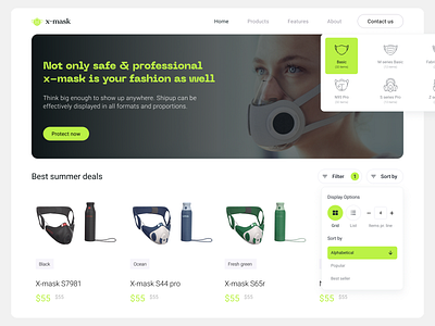 Another option of x-mask coronavirus design facemask landingpage ui uidesign uiux web