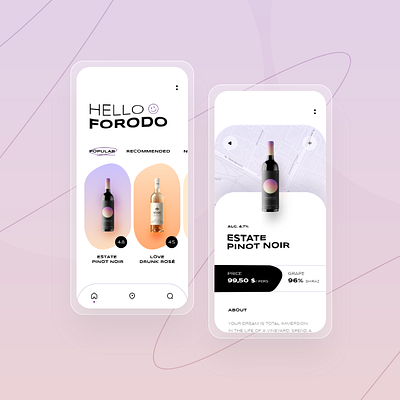 Wine app concept app concept creative design mobile mobile app design rate shop ui ui design ux wine