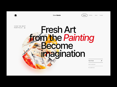 Portfolio art clean creative design header header exploration headers hero header hero section landing layout minimal minimalism modern portfolio ui ux web web design website