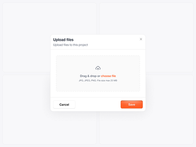 Files Upload clean cleanui component dailyui file upload minimalist modal popup product design saas ui upload user interface