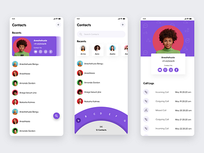 Contact app app branding contact app contact form contact page contact us contacts creative design designs illustration inspiration mobile app design mobile ui profile page ui user experience ux uxui webdesign