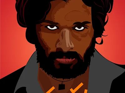 PUSHPA ALLU ARJUN illustration typography vector