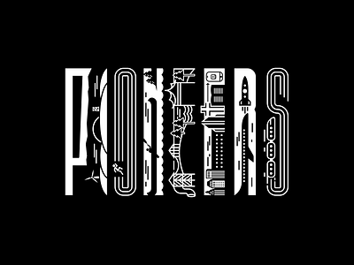 Pioneers 2 illustration illustrator oklahoma pioneer pioneers rocket train type typogaphy vector