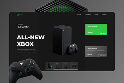 Daily Shot #2 3d categories console controller dark ui ecommerce electronic landingpage modern design morphism neomorphism online shop playstation5 product page series x shot ui ux webdesign xbox